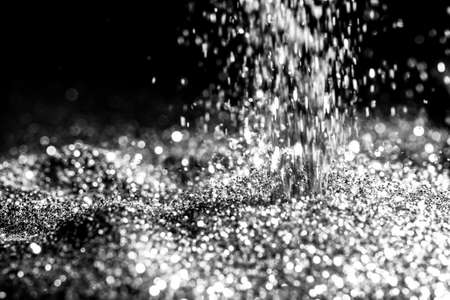Texture background abstract black and white or silver Glitter and elegant for Christmasの写真素材
