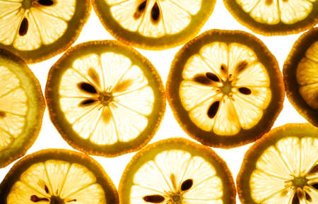 Background texture Lemon slices are fresh and cheerfulの写真素材
