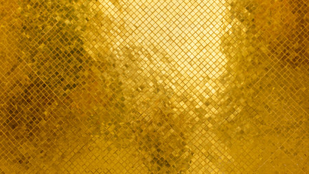 Gold tile mosaic wall glitter background texture Luxury and Elegantの写真素材