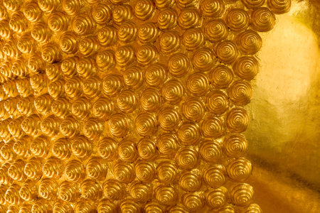 The hair of the big buddha golden texture background