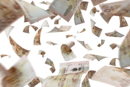 Money is flyingの写真素材