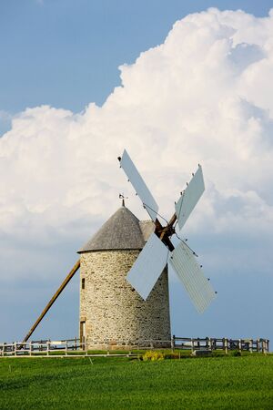 windmill, Moidrey, Brittany, Franceの写真素材