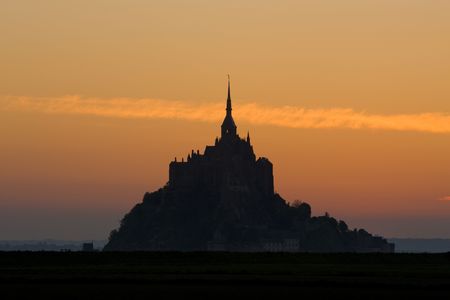 Mont-Saint-Michel, Normandy, Franceの写真素材