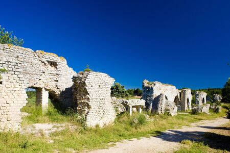 ruins of Roman aqueduct near Meunerie, Provence, Franceの写真素材