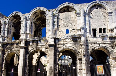 Roman Amphitheatre, Arles, Provence, Franceの写真素材