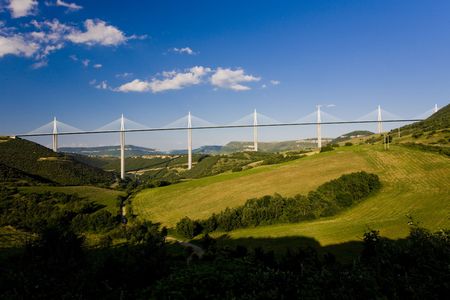 Millau Viaduct, Aveyron Département, Franceのeditorial素材