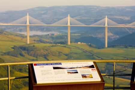Millau Viaduct, Aveyron Département, Franceのeditorial素材