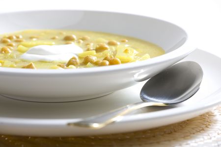 thick chick peas soupの写真素材