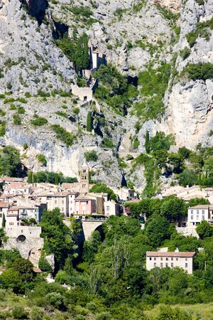 Moustiers Sainte Marie, Alpes-de-Haute-Provence Departement, Franceの写真素材