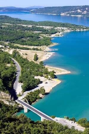 St Croix Lake, Les Gorges du Verdon, Provence, Franceの写真素材