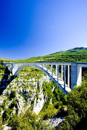 Pont de l'Artuby, Verdon Gorge, Provence, Franceの写真素材
