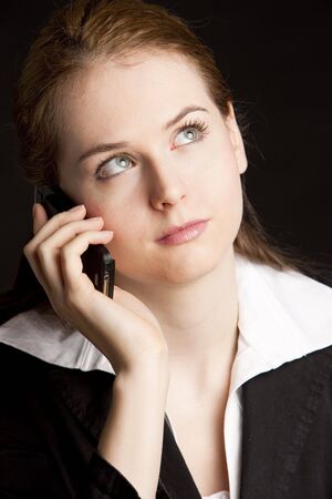 portrait of telephoning businesswomanの写真素材