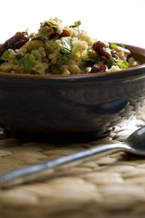 couscous salad with pine nutsの写真素材