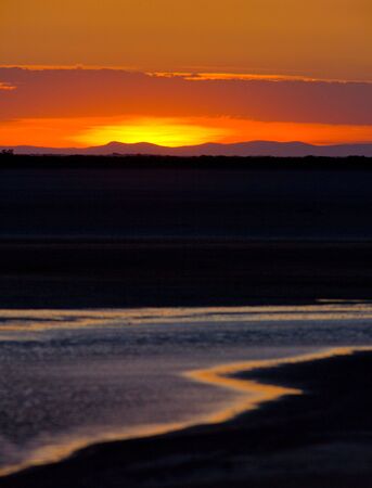 sunset, Parc Regional de Camargue, Provence, Franceの写真素材