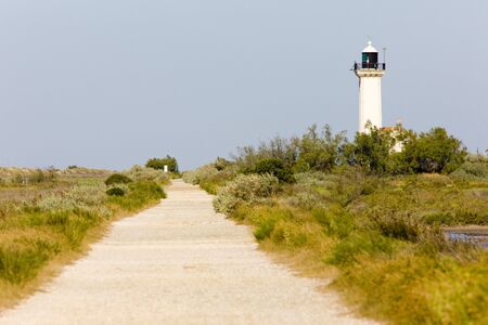 Gacholle lighthouse, Parc Regional de Camargue, Provence, Franceの写真素材