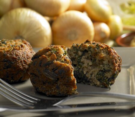 rissoles with mangoldの写真素材