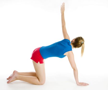 exercising womanの写真素材