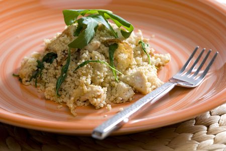 couscous with chicken meatの写真素材