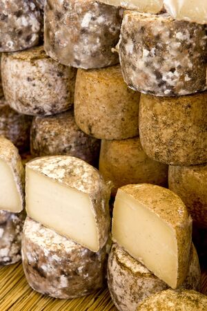 cheese, street market in Castellane, Provence, Franceの写真素材