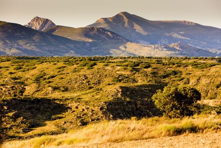 landscape near Montearagon, Huesca Province, Aragon, Spainの写真素材