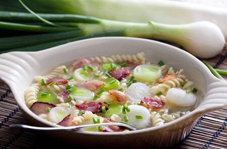 thick leek soupの写真素材