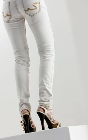 detail of woman wearing summer shoesの写真素材