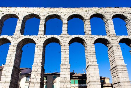 Roman aqueduct, Segovia, Castile and Leon, Spainの写真素材