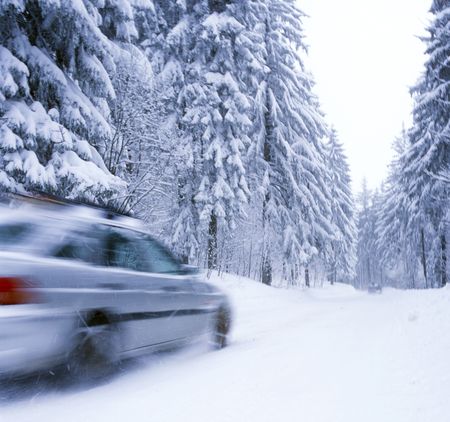 winter on the roads, Czech Republicの写真素材
