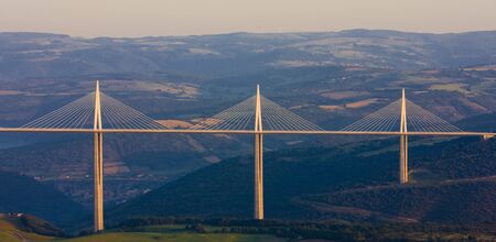 Millau Viaduct, Aveyron Département, Franceのeditorial素材