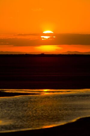 sunset, Parc Regional de Camargue, Provence, Franceの写真素材
