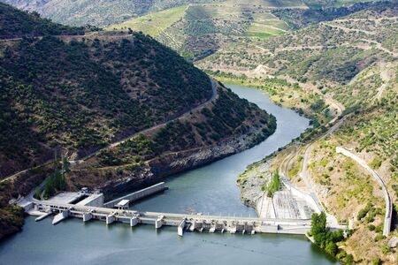 Valeira Barrier, Douro Valley, Portugalの写真素材