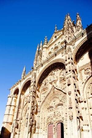 detail of gothic cathedral, Salamanca, Castile and Leon, Spainの写真素材