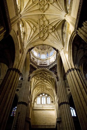interior of cathedral in Salamanca, Castile and Leon, Spainのeditorial素材