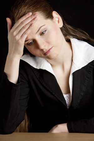 portrait of tired businesswomanの写真素材