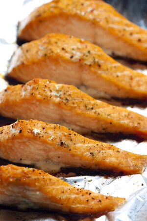 baked salmonの写真素材