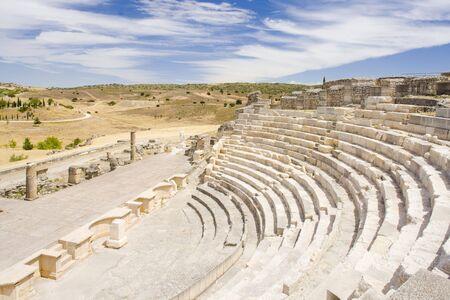Roman Theatre of Segobriga, Saelices, Castile-La Mancha, Spainの写真素材