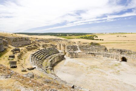 Roman Amphitheatre of Segobriga, Saelices, Castile-La Mancha, Spainの写真素材