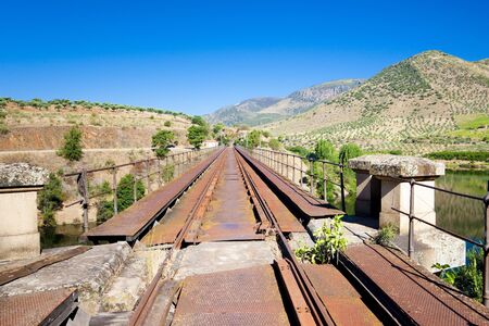 railway viaduct near border of Portugal, Castile and Leon, Spainの写真素材