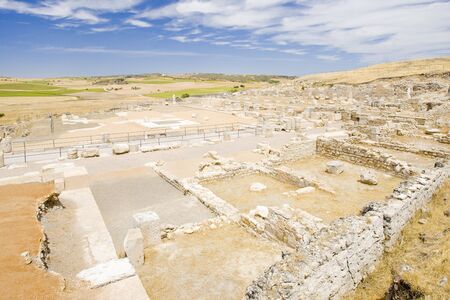 archaeological place, Roman city of Segobriga, Saelices, Castile-La Mancha, Spainの写真素材