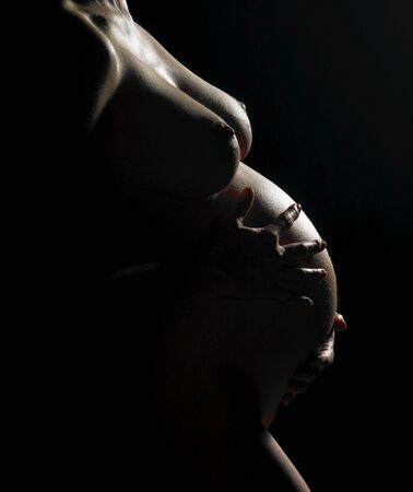 pregnat woman's silhouetteの写真素材