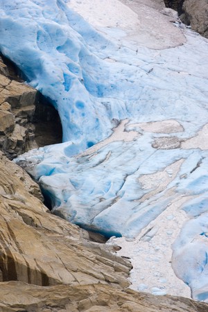 Melkevollbreen Glacier, Jostedalsbreen National Park, near Brigsdal, Norwayの写真素材