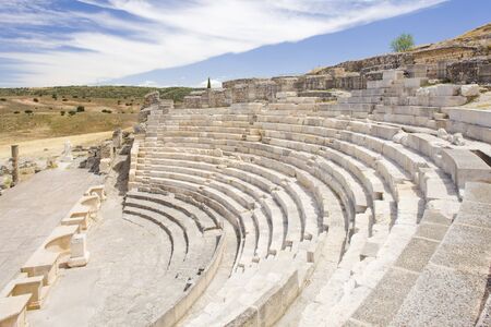 Roman Theatre of Segobriga, Saelices, Castile-La Mancha, Spainの写真素材