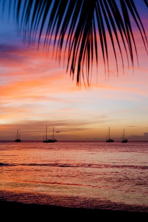 sunset over the Caribbean Sea, Grand Anse Bay, Grenada