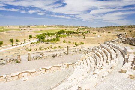 Roman Theatre of Segobriga, Saelices, Castile-La Mancha, Spainの写真素材