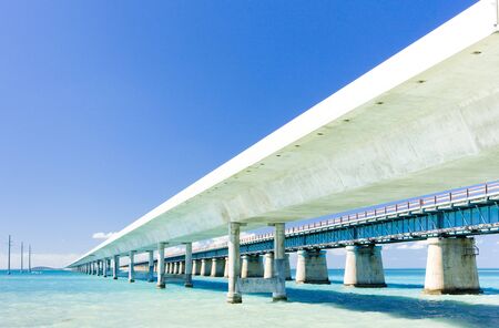 road bridges connecting Florida Keys, Florida, USAの写真素材