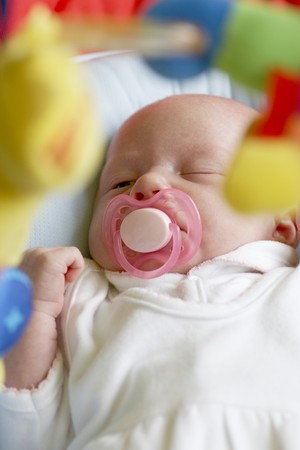 one month old babyの写真素材