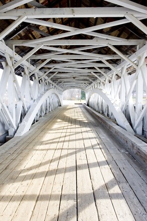 Groveton Covered Bridge (1852), New Hampshire, USAの写真素材