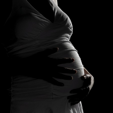 pregnat woman's silhouetteの写真素材