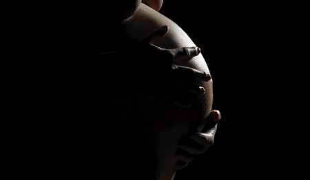 pregnat woman's silhouetteの写真素材