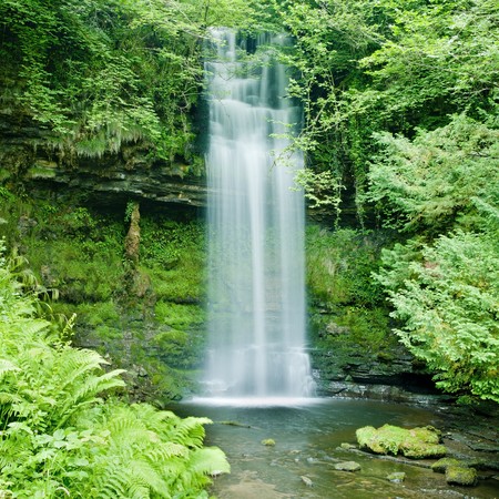 Glencar Waterfall, County Leitrim, Irelandの写真素材
